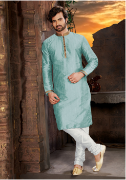 Green Color Silk Fabric Kurta 